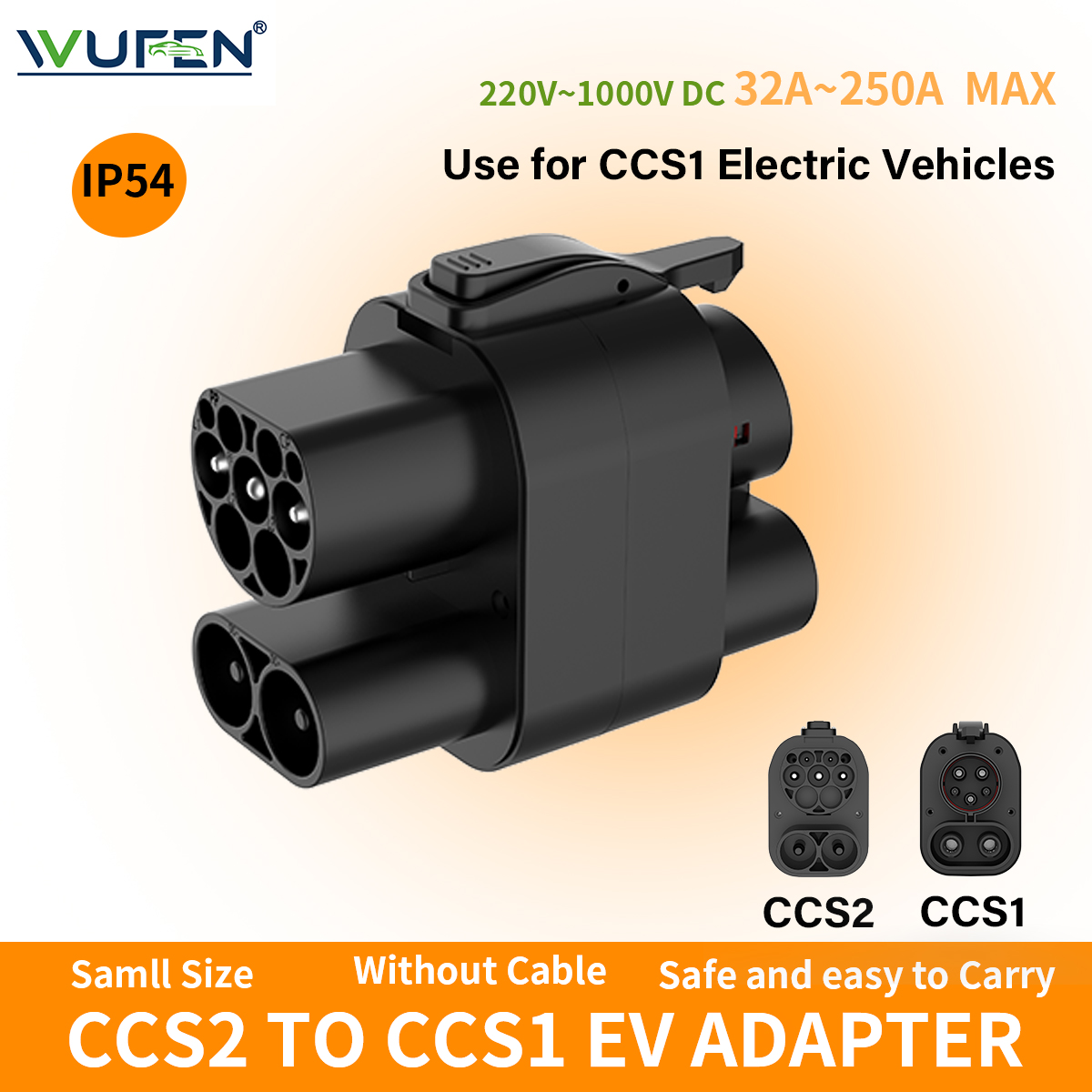 Wufen ccs2 para ccs1 ev adapta - Ccs2 To Ccs1 Fast Charge Adapter 250Kw avaliação e preço